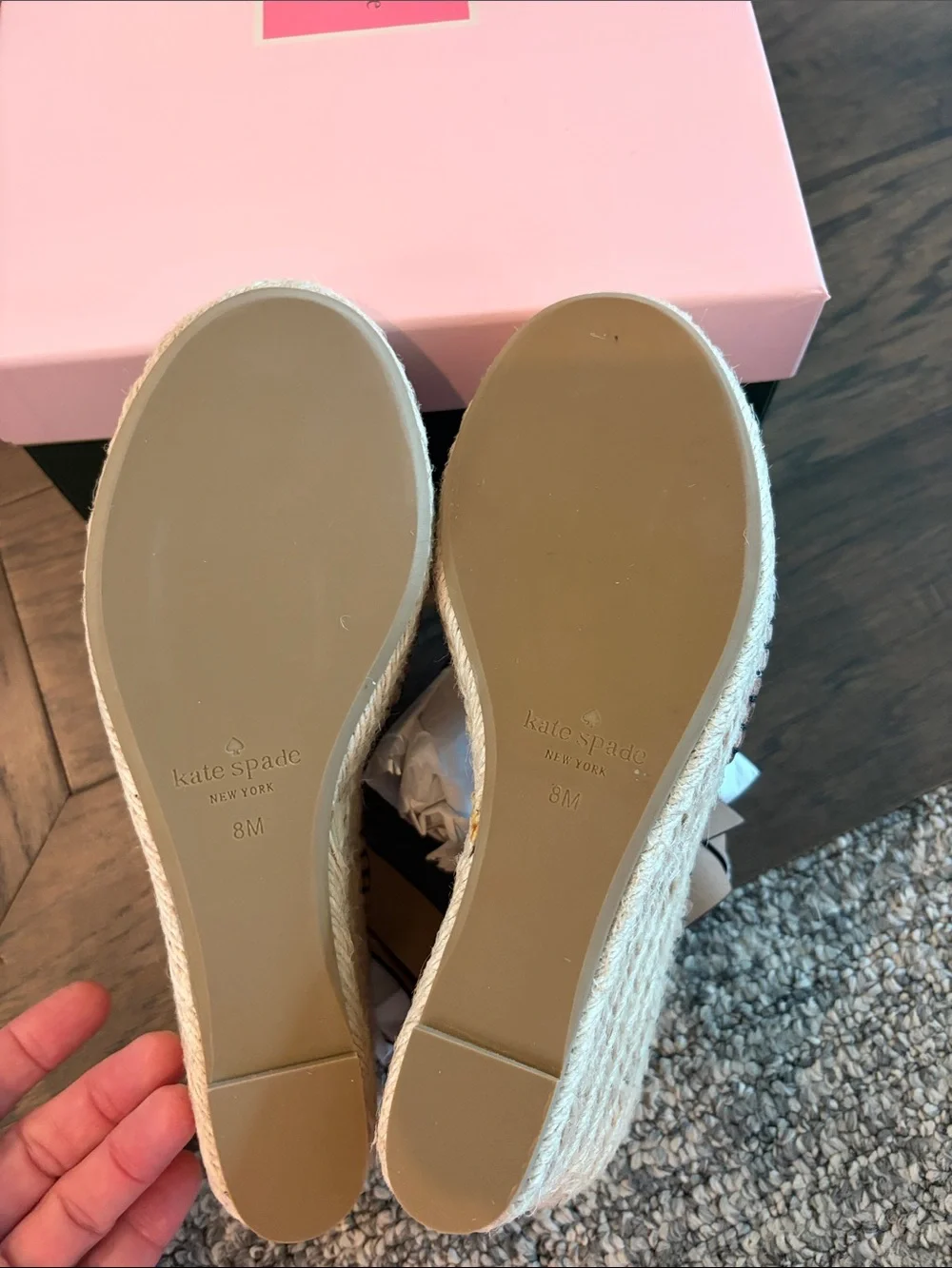 New In Box Kate Spade Felipa Wedge Espadrille Sandals Sz 8